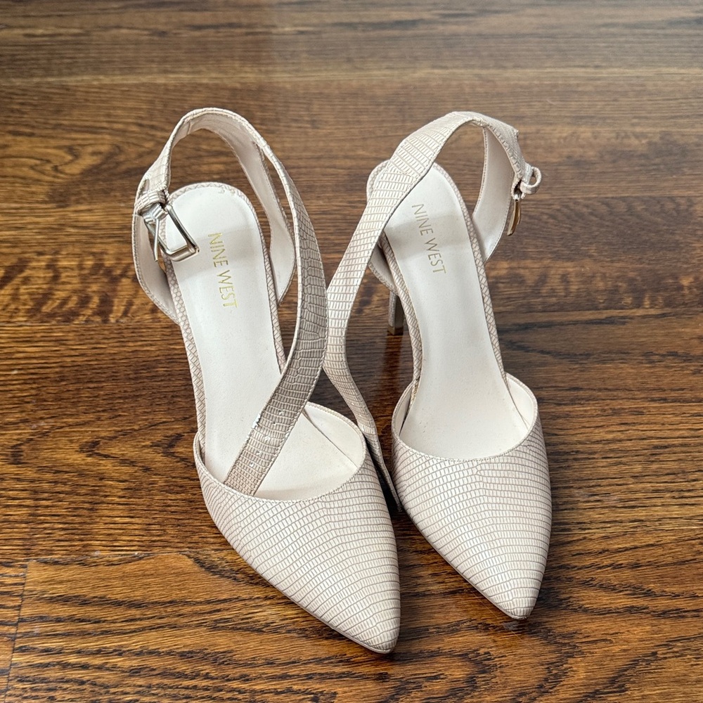 Nine West Beige Textured Heels